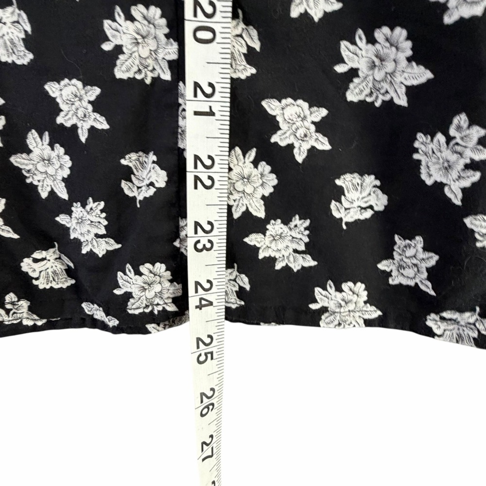 Vintage Christian Dior Separates Blouse Women 10 Black White Floral Modest Retro - Picture 9 of 12
